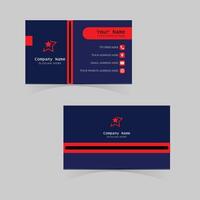 stylish business card design with blue and red color vector