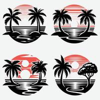 Isolated tropical trees perfect for t-shirt designs and summer graphics vector