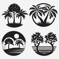 Isolated tropical trees great for t-shirt graphics and summer visuals vector