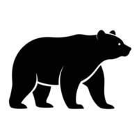 Silhouette of a Bear Standing Alone Simple Animal Graphic Design vector