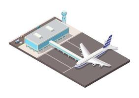 Isometric modern airport view. vector