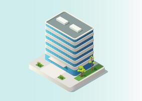 Isometric modern building. vector