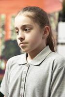 Worried adolescent with low self esteem and depression opening up in counseling session, feeling stressed with internal frustration and low confidence. Behavioral therapy. Close up. photo
