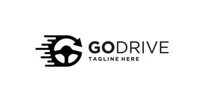 logo design go drive, arrow, fast, delivery, driver, logo design , icon, symbol, idea, creative. vector