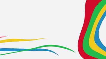 Animated colorful curved lines abstract background, sport concept, multicolor striped frame motion video