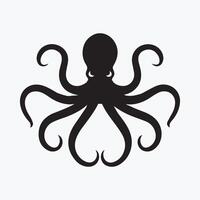 A silhouette of an octopus vector