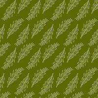 Outline sprouts of asparagus seamless pattern. Design for product packaging, menu and restaurant wallpaper. Vegetable. Illustration on a green background. vector