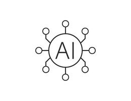 Ai, artificial intelligence icon. vector