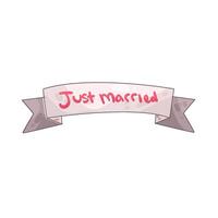 Illustration of just married ribbon vector