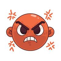 Illustration of angry expression vector