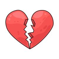 Illustration of broken heart vector