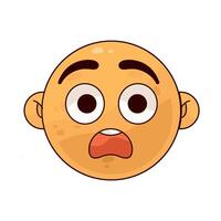 Illustration of startled expression vector