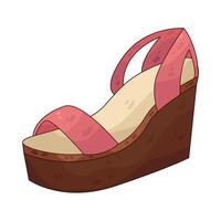 Illustration of wedge sandals vector