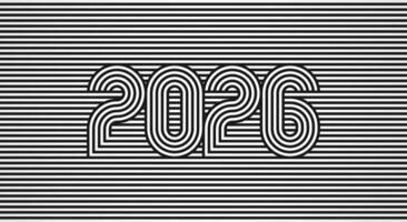 New Year 2026 Logo design, number 2026 in Line style that blends into the line background, new year design logo template element, illustration vector