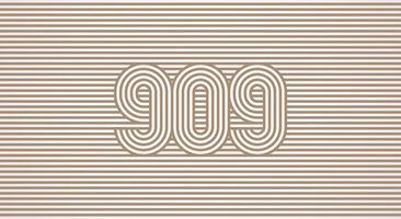 Number 909 logo design Inspiration, Number 909 logo multi line style that blends into the line background, flat design logo template, illustration vector