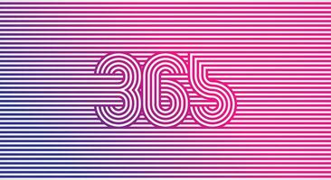 Number 365 logo design Inspiration, Number 365 logo multi line style that blends into the line background, flat design logo template, illustration vector
