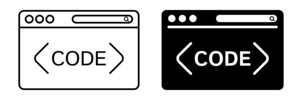 Set of Web Coding Icons, Programming Symbols. Modern Design for Apps, Web. vector