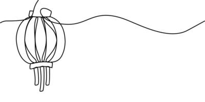 Continuous line drawing of Chinese lantern symbols. abstract line art illustration vector
