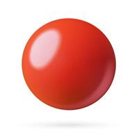Glossy red sphere 3d realistic illustration isolated on white background vector
