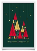 Happy New Year and Merry Christmas Greeting Card. vector