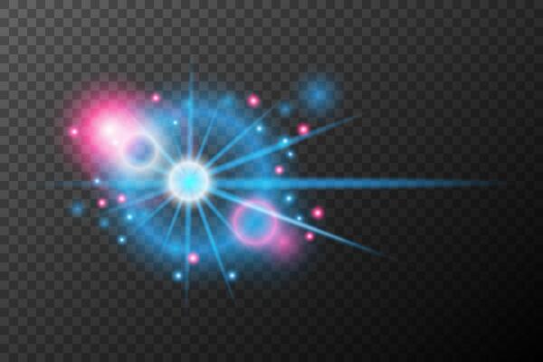 a glowing blue and pink light burst on background