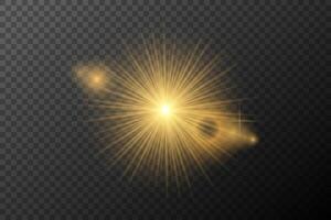 Light effect Golden isolated flare explosion shiny dust line solar flare spark star neon light vector