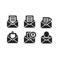 Direct message envelope icon set vector