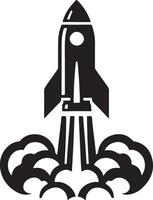 Rocket launch icon silhouette. vector