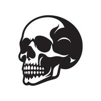 Black skull icon on white background. vector