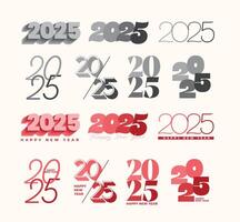 illustration 2025 new year logo collection. Set of 2025 happy new year symbols. Design elements for invitation, calendar, greeting card, etc. vector