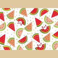 illustration of Cute watermelon slices in the hand-drawn style vector
