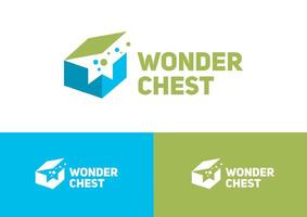 The concept logo for a company with ribbon and chest vector
