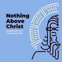 Jesus Christ in the rays of light line art logo vector