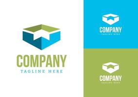 The concept logo for a company with ribbon and chest vector