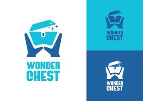 The concept logo for a company with hand and chest vector