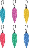 A set of Christmas tree toys. An illustration of bright Christmas tree toys in the shape of icicles, a symbol of Christmas and New Year. It is used for the design of banners, books, magazines. vector