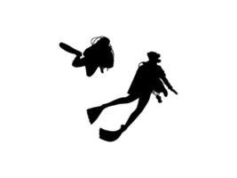 Silhouette of the Diving, Flat style, can use for Logo Gram, Sticker, Pictogram, Website, Apps, Diving Illustration or Graphic Design Element vector