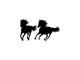 Pair Horse Silhouette, flat style, can use for Logo Gram, Art Illustration, Emblem, Pictogram, Apps, Website or Graphic Design Element vector
