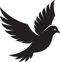 Whispers of Serenity Dove in Silhouette vector
