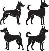 Elegant Black Silhouette Design of a Dog for Stunning Graphics, Merchandise, and Artistic Projects vector