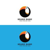 Beautiful Toucan Bird Logo Design Template, Clean shape toucan bird head logo vector