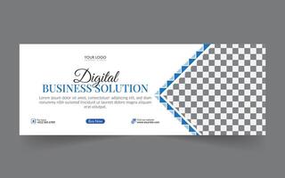 Social media cover banner modern webinar for digital marketing agency, business cover template geometric shape for abstract elements post background space for web banner vector