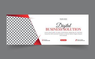 Social media cover banner modern webinar for digital marketing agency, business cover template geometric shape for abstract elements post background space for web banner vector