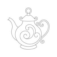 Teapot Line Art Illustration for Coloring vector