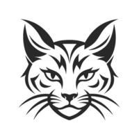 Sharp Tribal Cat Face Art Ideal for Bold Graphic and Logo Concepts vector