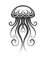 Curly Tentacle Jellyfish Design vector