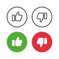 Thumb up and Thumb down icon. Suitable for feedback and responses to services or media content. vector