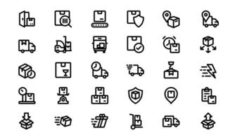 Outline delivery icon set. Suitable for online shop cargo and shipping service app element. vector