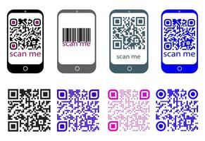 Qr code scanner on mobile phone vector