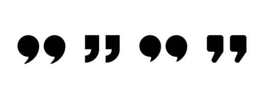 Quotes icon set. Quotation symbol. Talk bubble mark. Dialogue sign. Quote text illustration. Chat and comment pictogram. Conversation concept. vector